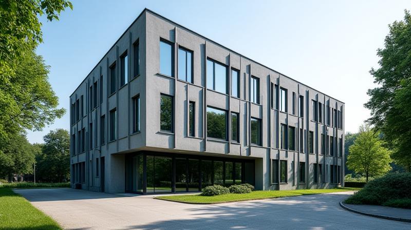 Außenansicht des Bürogebäudes der EuropaStrecken GmbH in München.